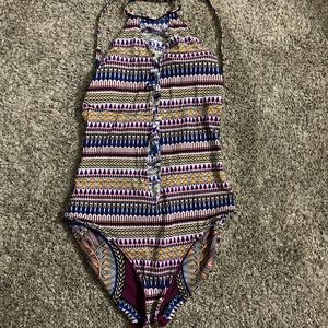 Reversible Aztec Print One Piece